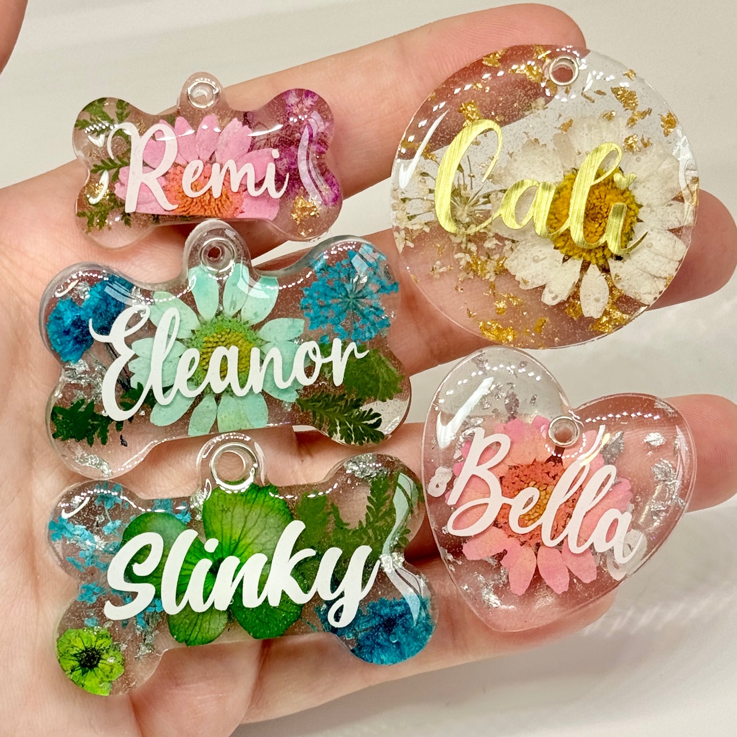 REAL PRESSED FLOWER TAG