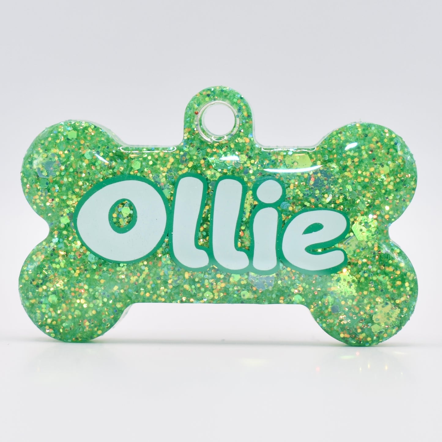 EMERALD GREEN JELLY GLITTER TAG