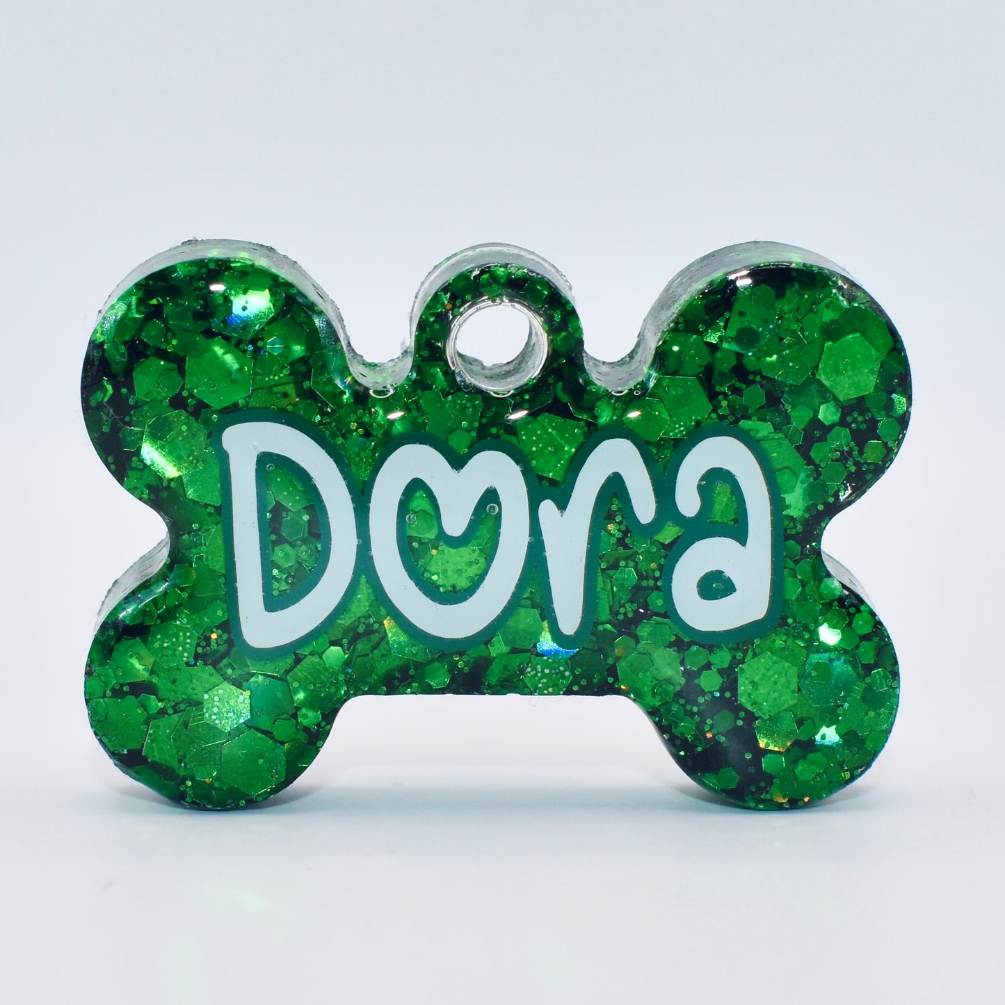 DARK GREEN CHUNKY GLITTER TAG