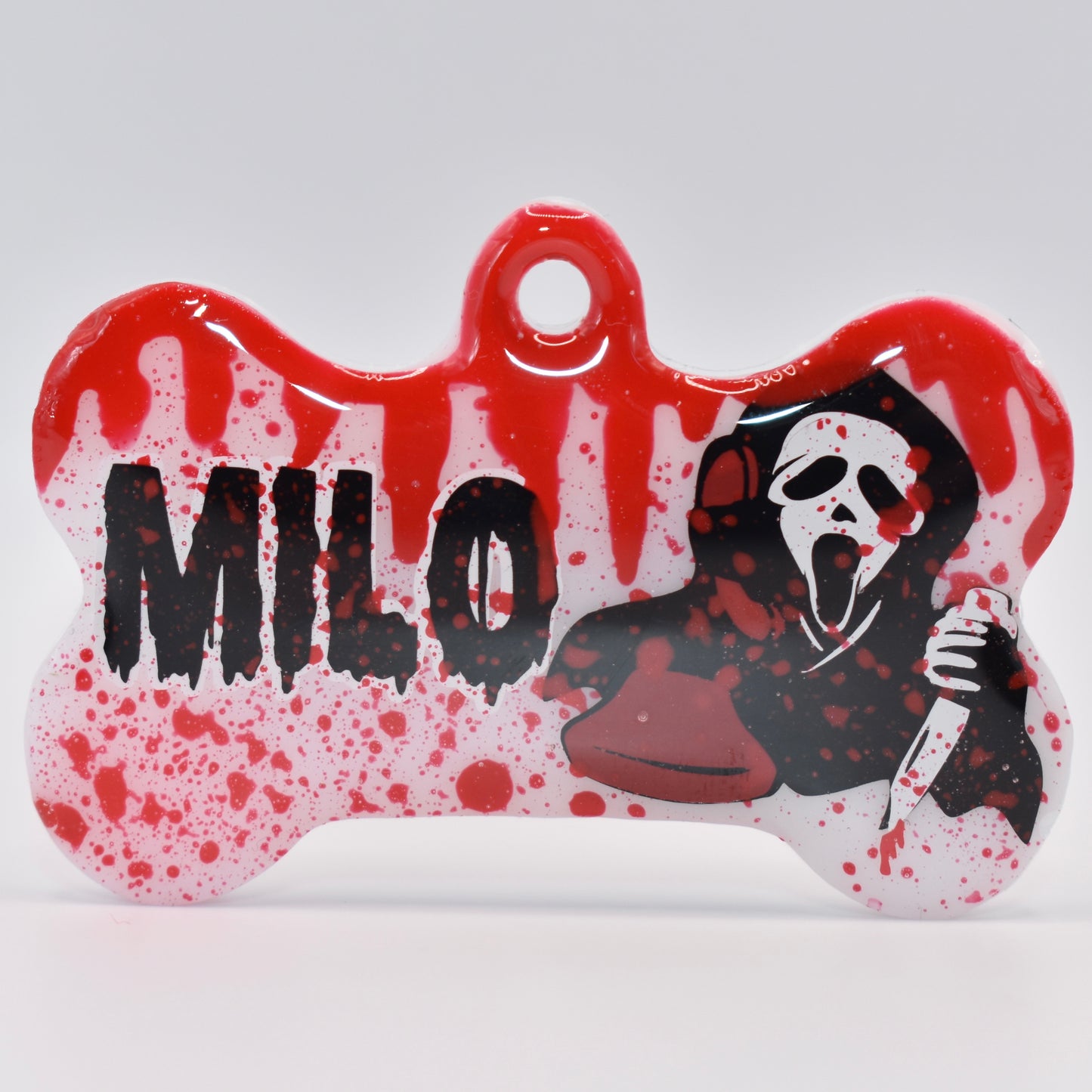 Ghost Face Blood Drip Tag