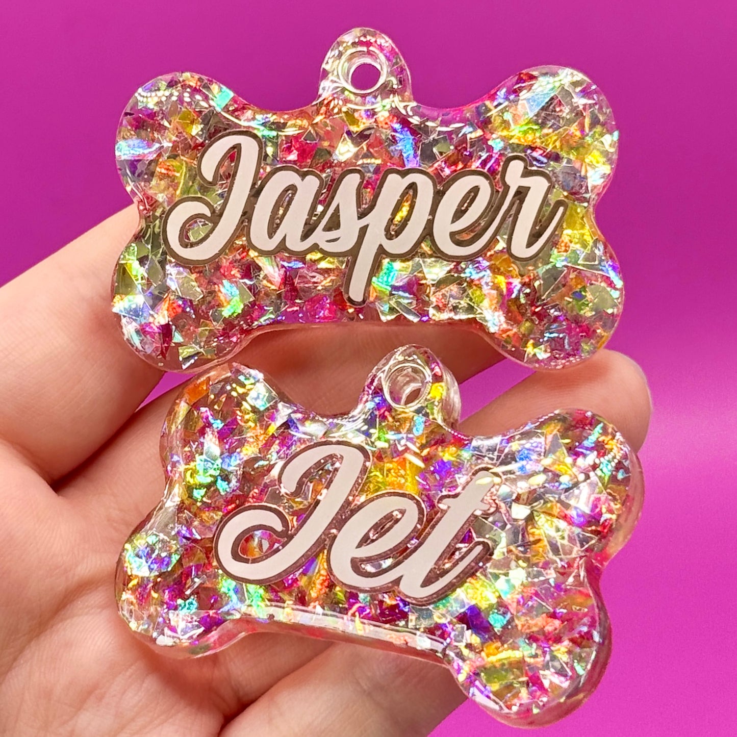 Prism Sea Glass Glitter Tag
