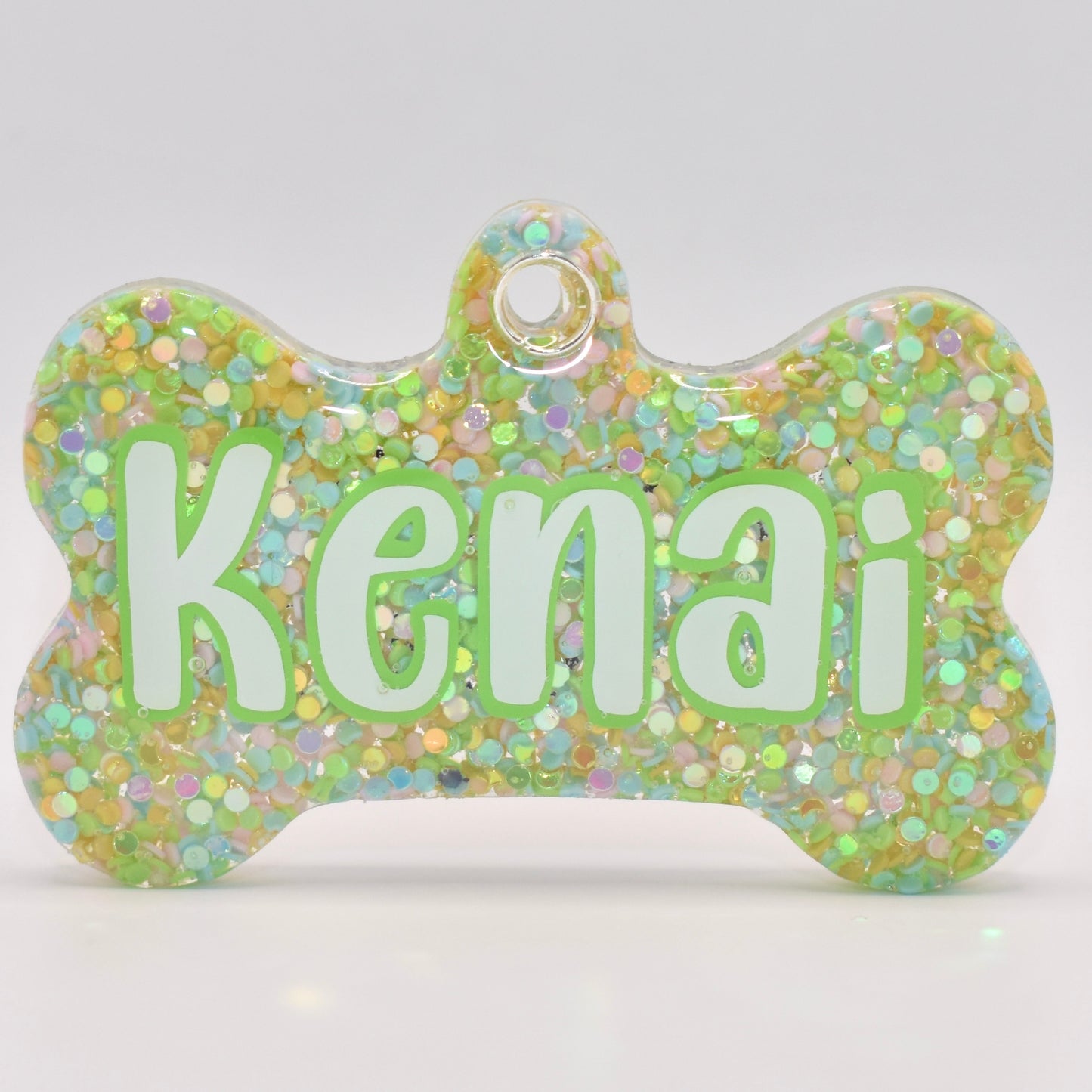 MULTICOLOURED GEMSTONE GLITTER TAG