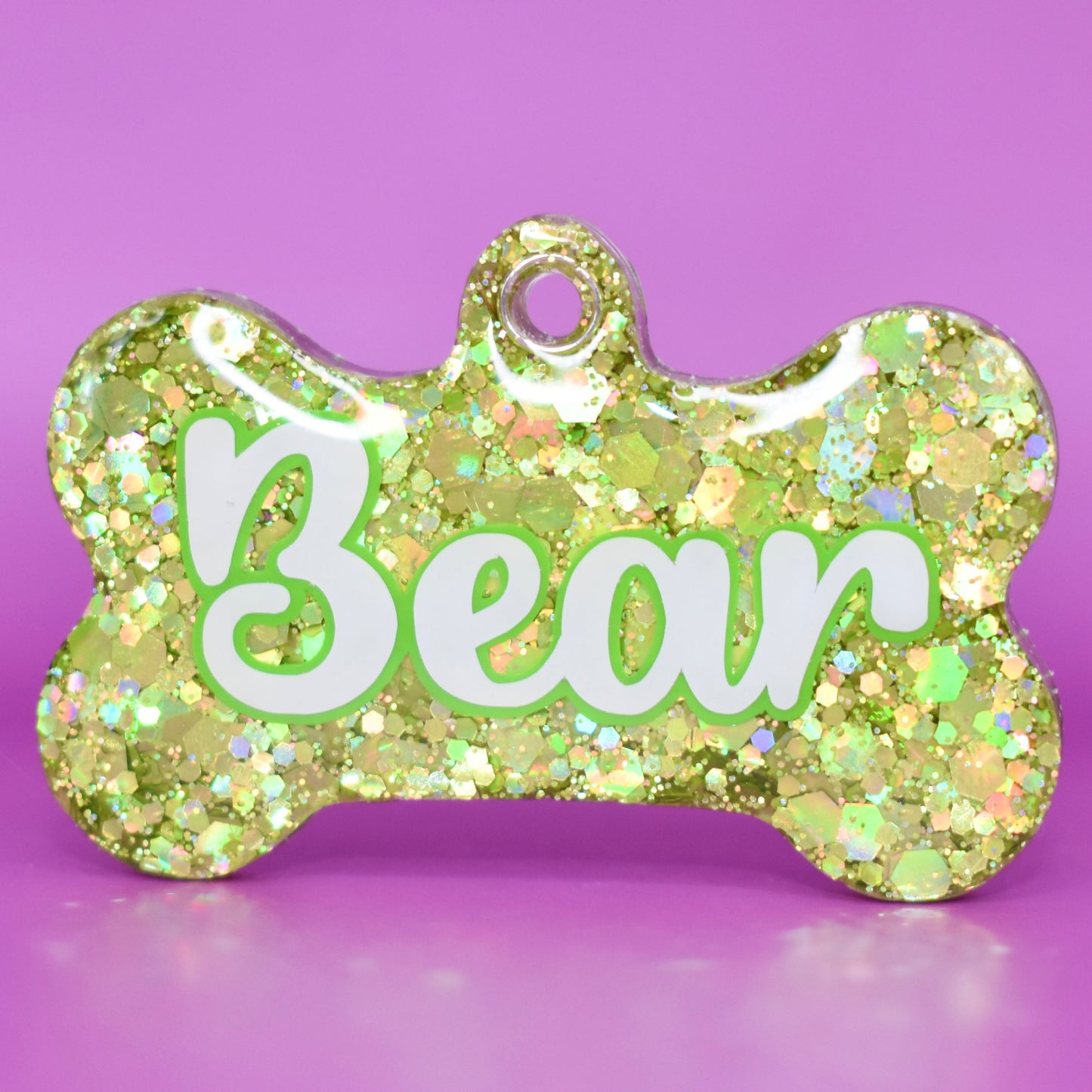 Grass Green Chunky Glitter Tag