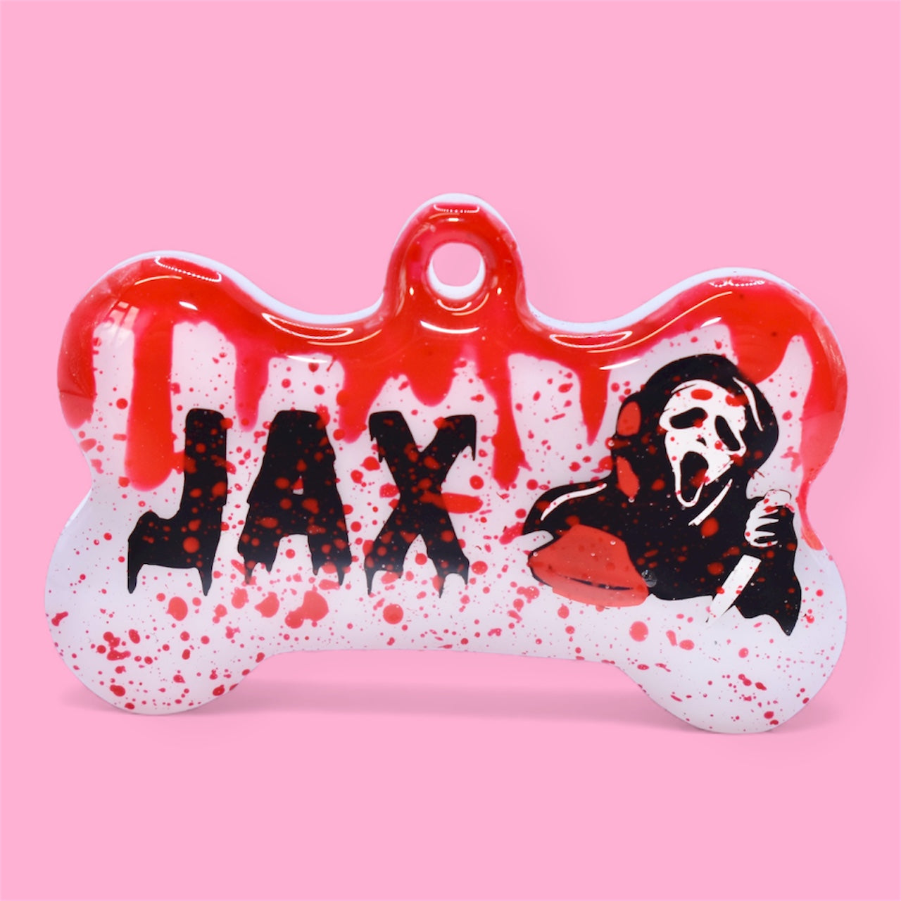 Ghost Face Blood Drip Tag