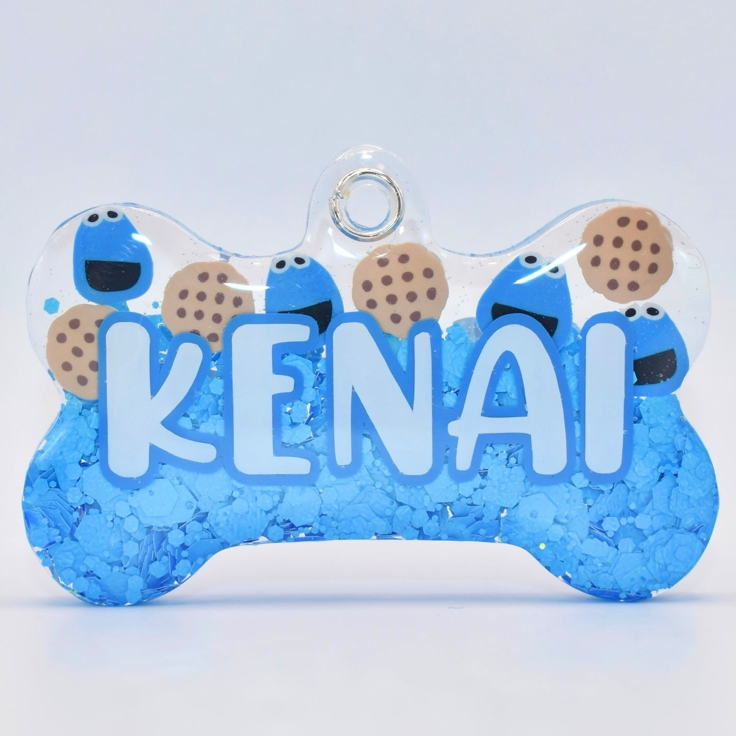 COOKIE MONSTER HALF GLITTER TAG