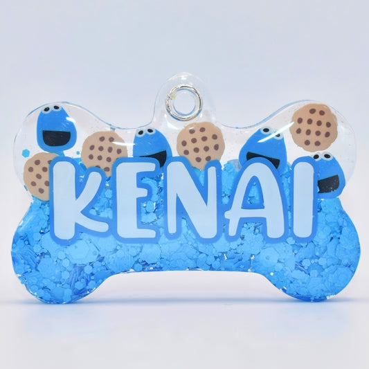 COOKIE MONSTER HALF GLITTER TAG
