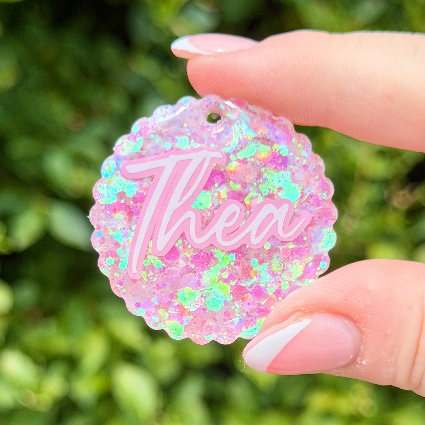 Pink Opal Glitter Tag