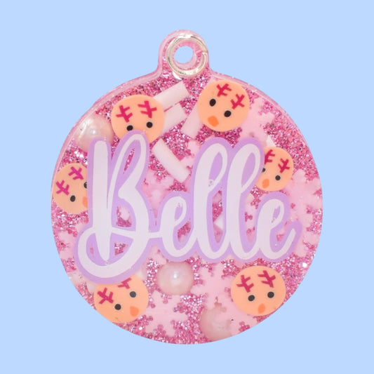 Snowflake Reindeer Circle Tag