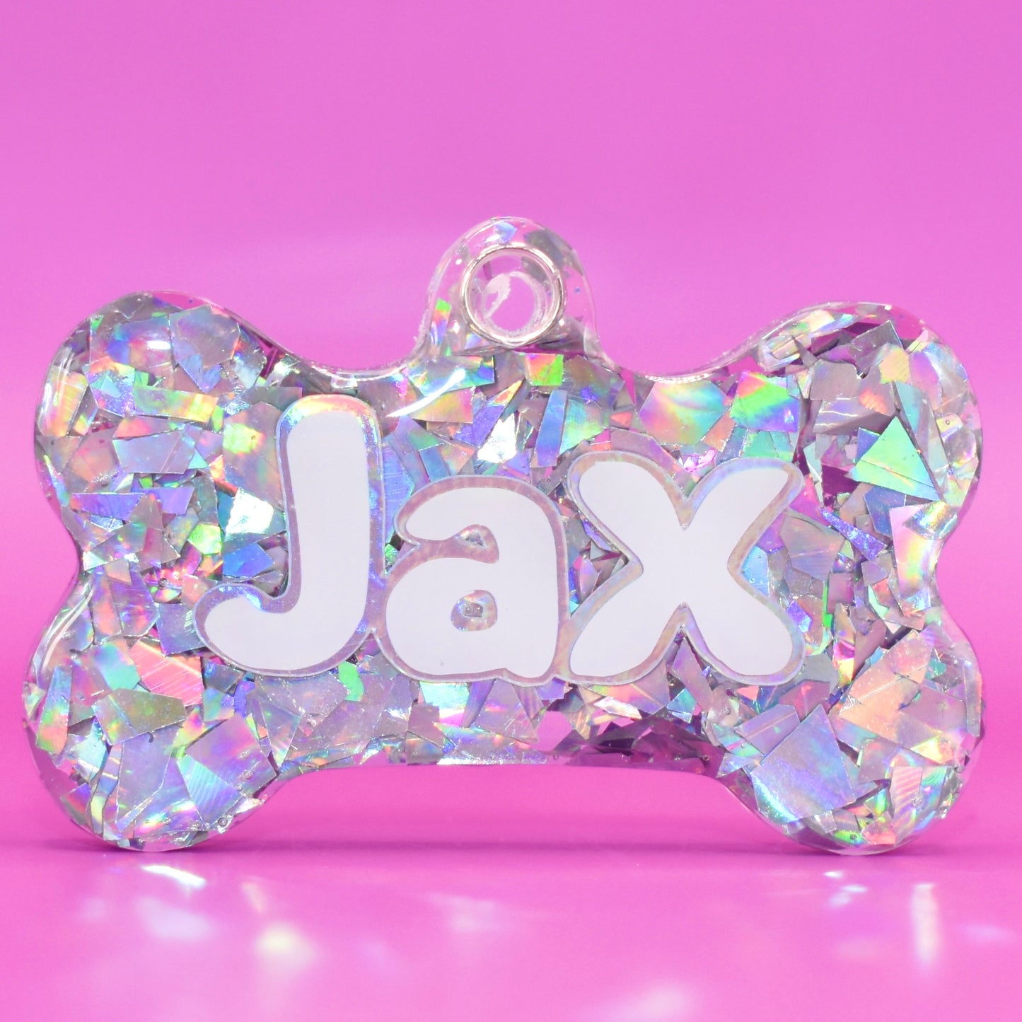 Silver Lux Glitter Tag