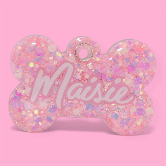 Perfect Pink Glitter Tag