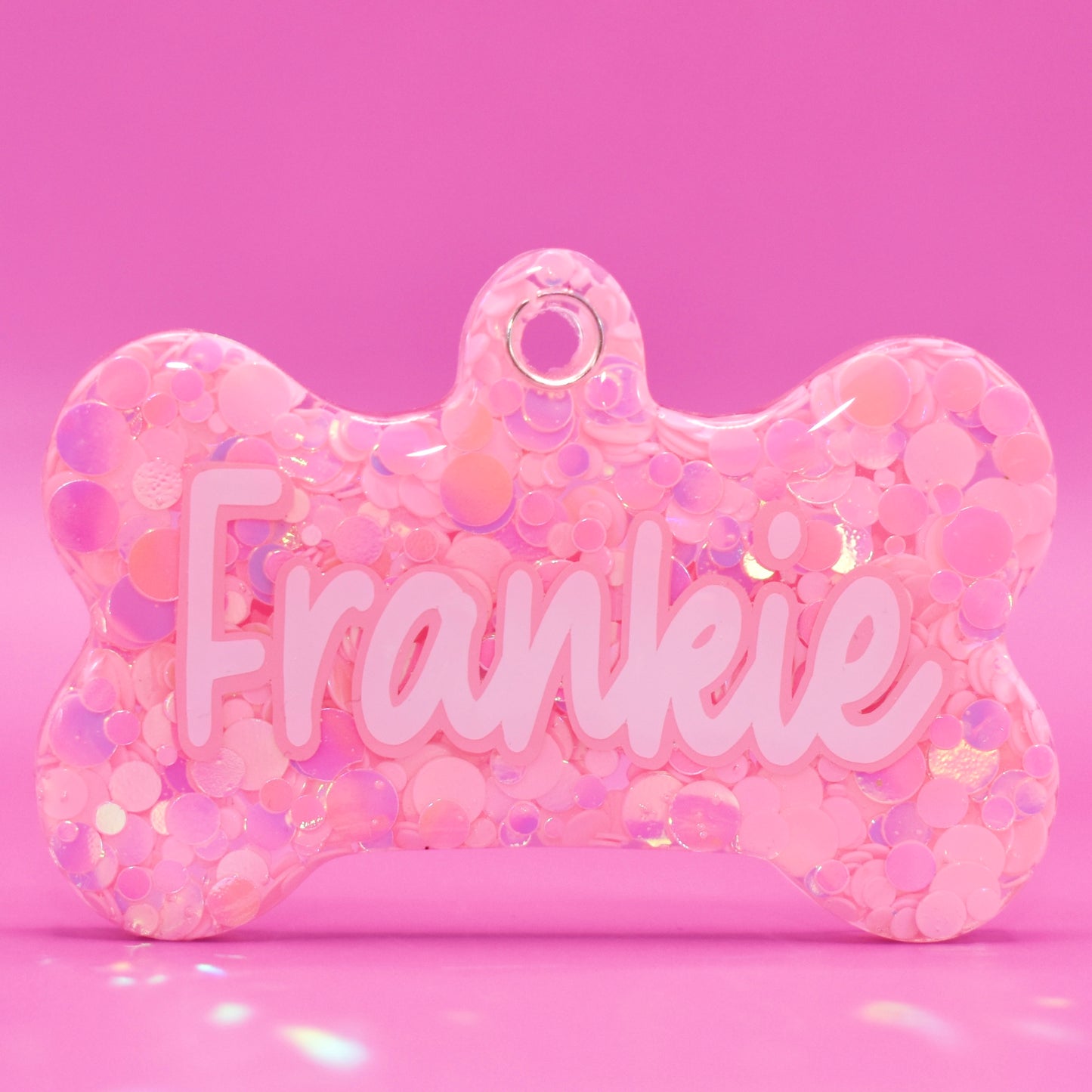 Pink Dotty Glitter Tag