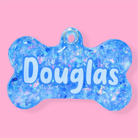 Deep Blue Sea Glass Tag