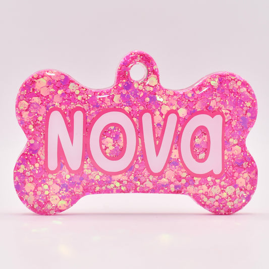 PINK FAIRY DUST GLITTER TAG