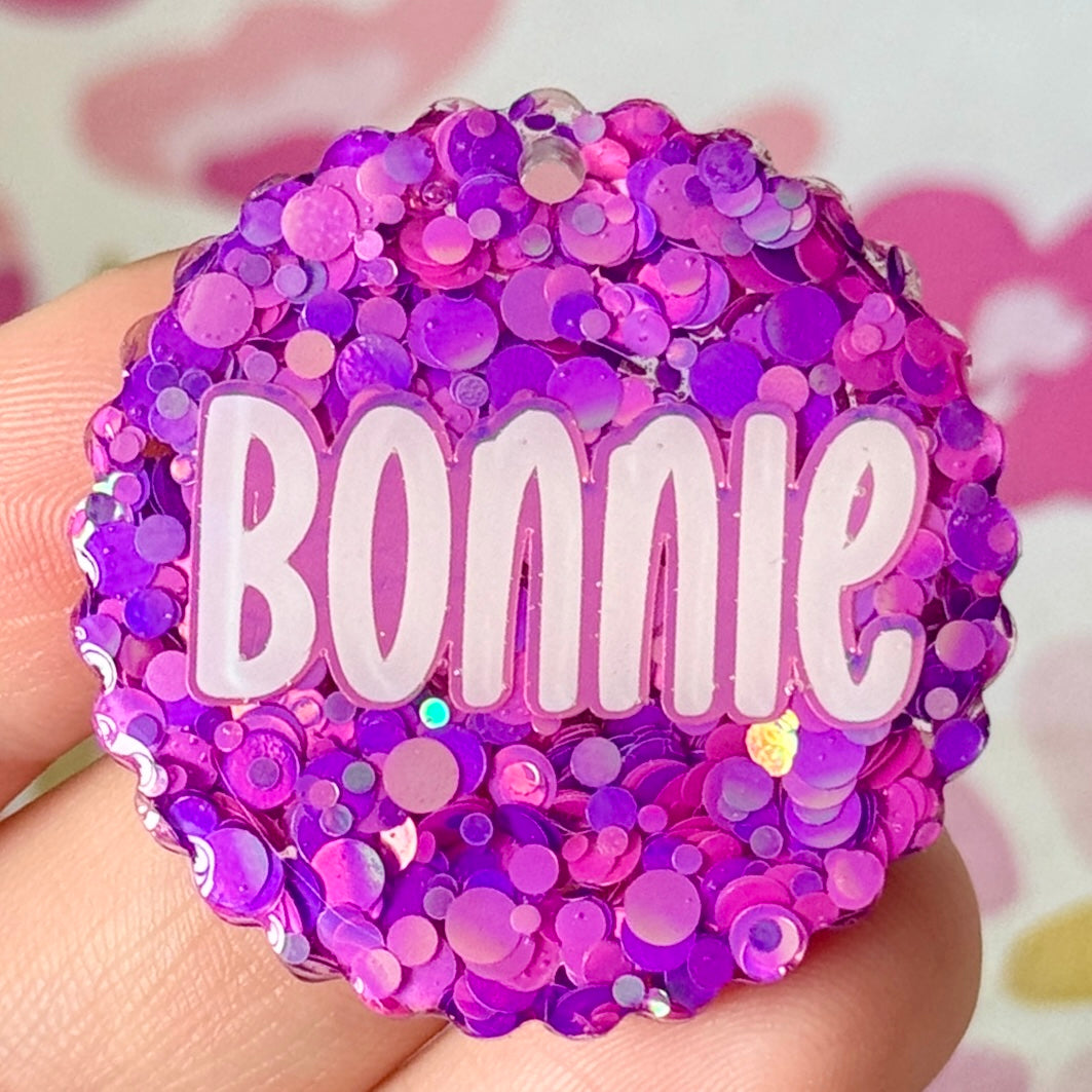 Berry Bling Glitter Tag