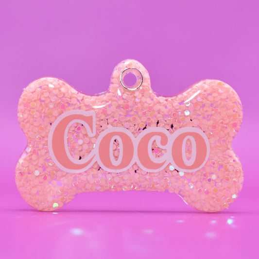 PEACH GLITTER TAG