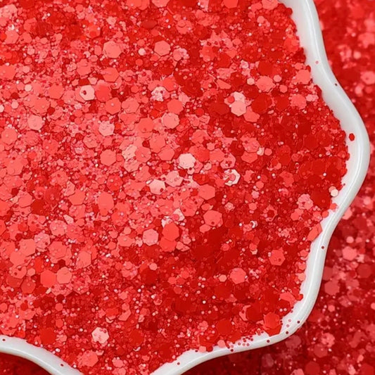 MATTE RED GLITTER TAG