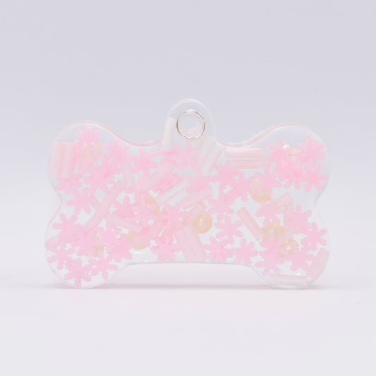 PINK SNOWFLAKE MIX TAG