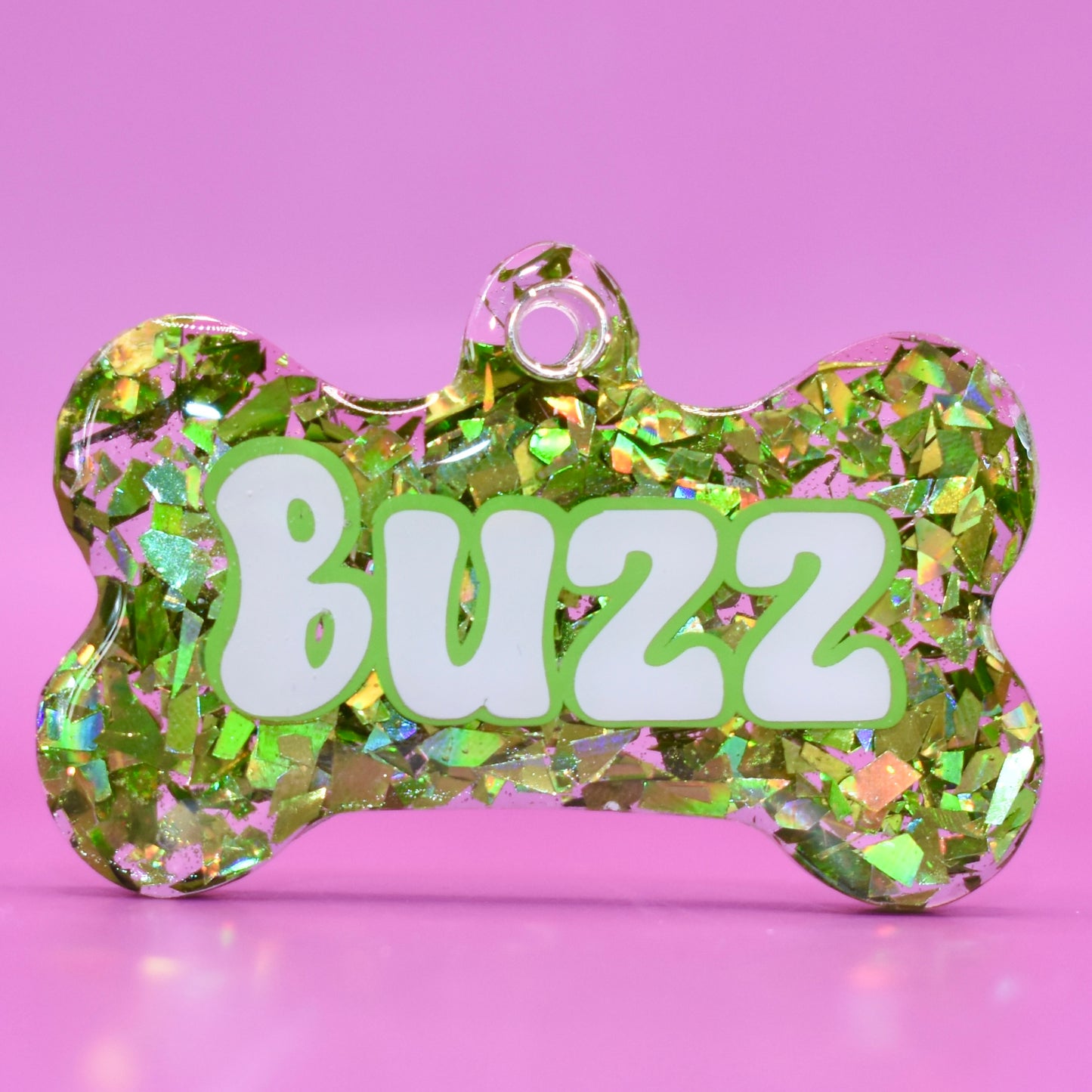 Green Lux Glitter Tag