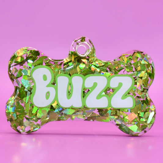 Green Lux Glitter Tag