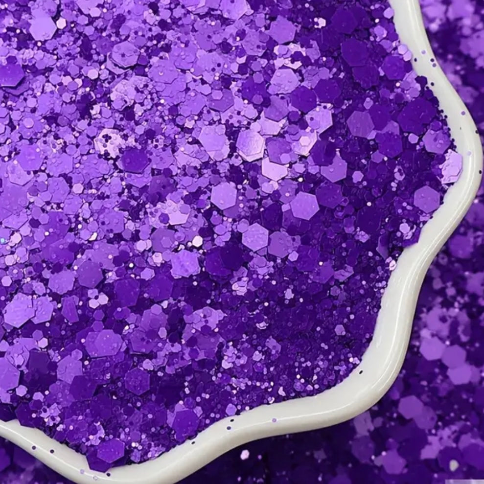 PURPLE HEARTS GLITTER TAG