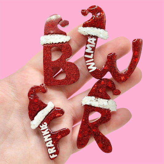 Santa Hat Initial Tag