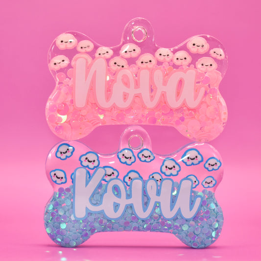 CLOUD HALF GLITTER TAG