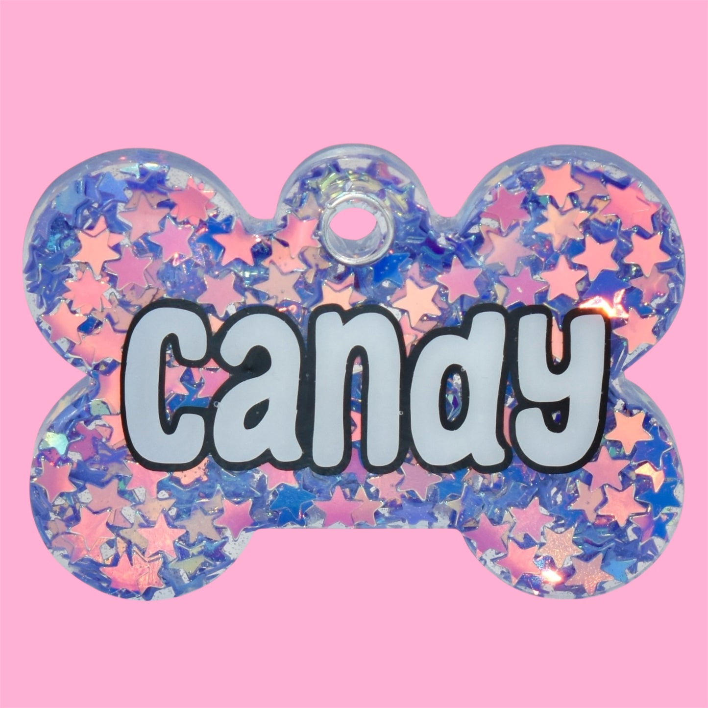 Dark Purple Star Glitter Tag