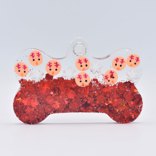 REINDEER HALF GLITTER TAG