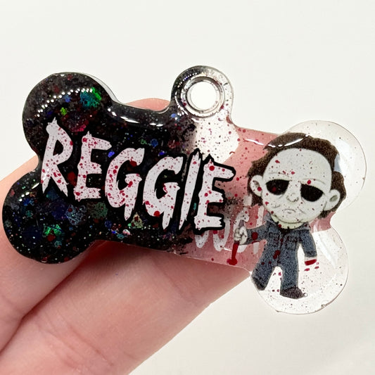 Micheal Myers Half Glitter Tag