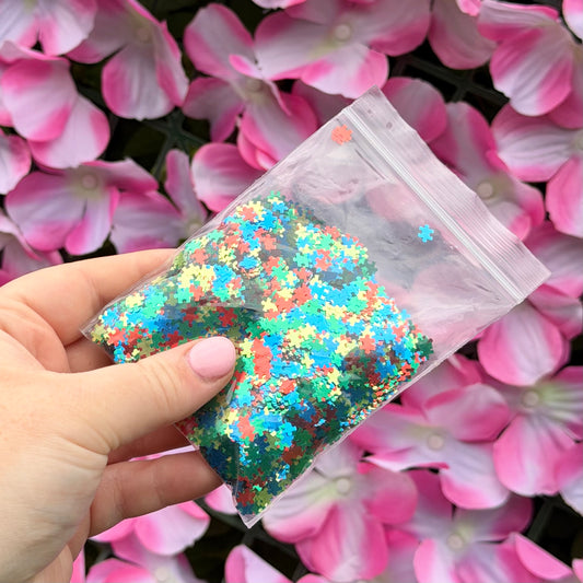 Jigsaw Piece Glitter Tag