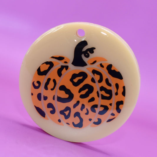 Leapord Print Pumpkin Tag