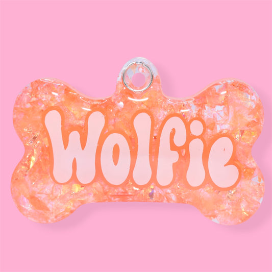 Orange Sea Glass Tag