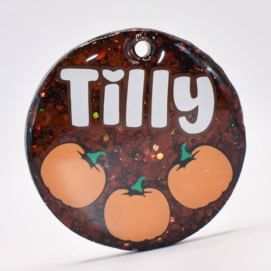 Brown Circle Pumpkins Tag