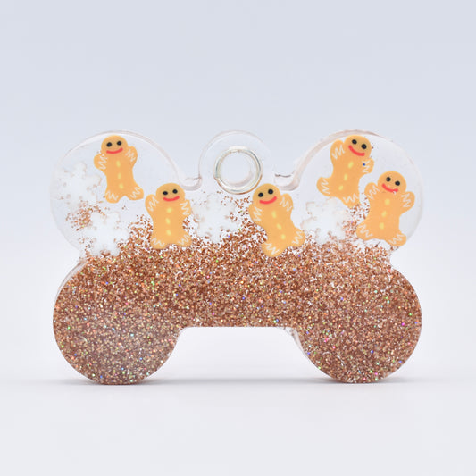 GINGERBREAD HALF GLITTER TAG