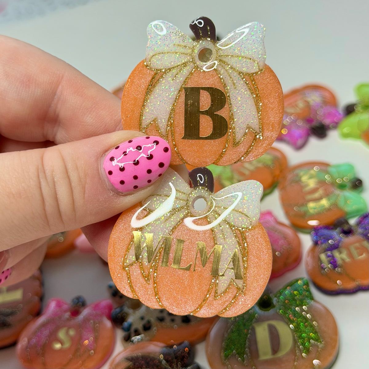 Pumpkin Bow Tag