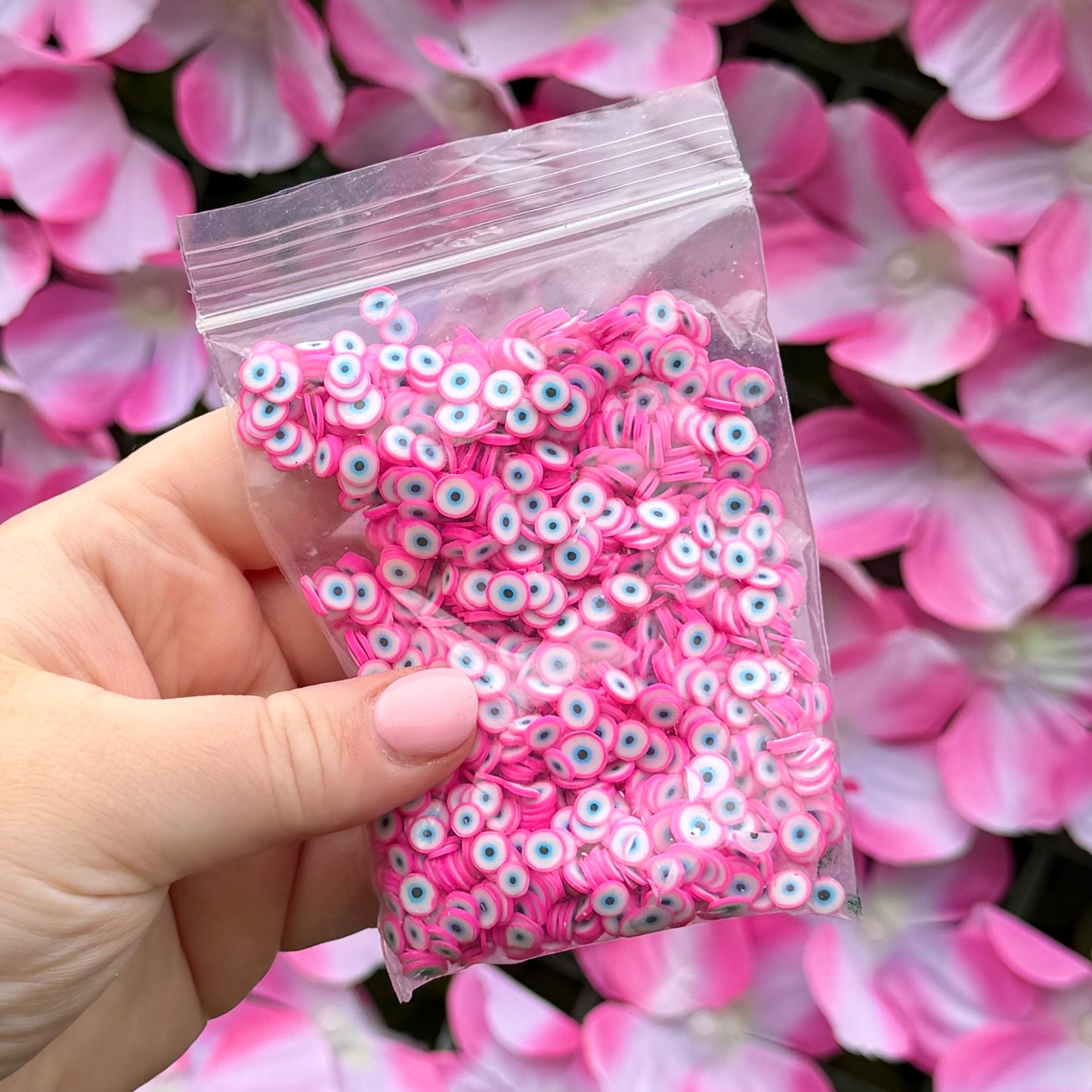 Pink Evil Eye Tag