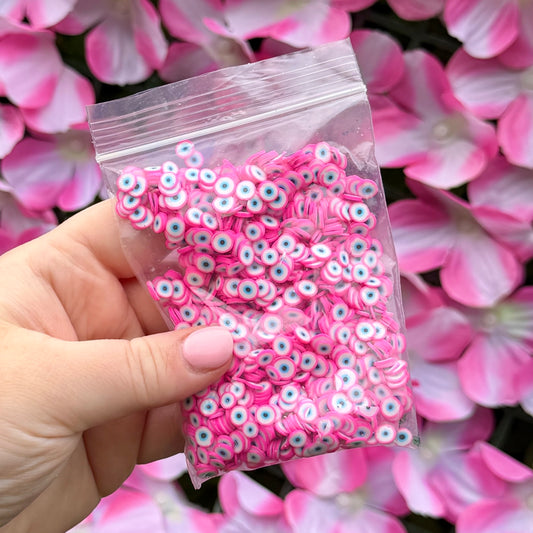 Pink Evil Eye Tag