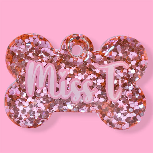 Rose Gold Glitter Tag