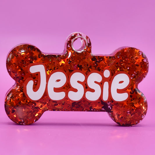 Red Star Glitter Tag