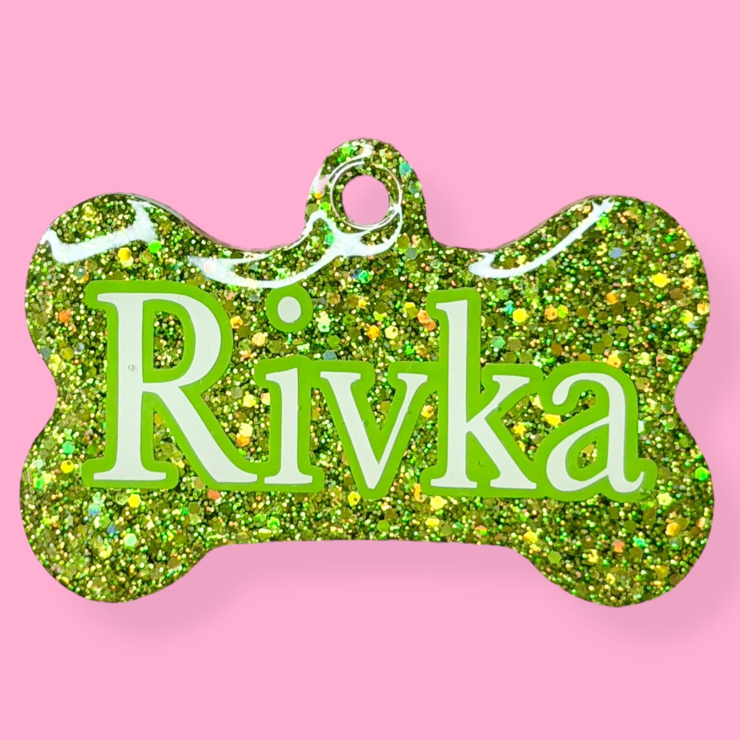 Grass Green Fine Glitter Tag
