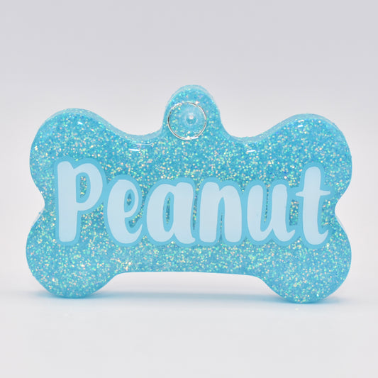 SKY BLUE JELLY GLITTER TAG