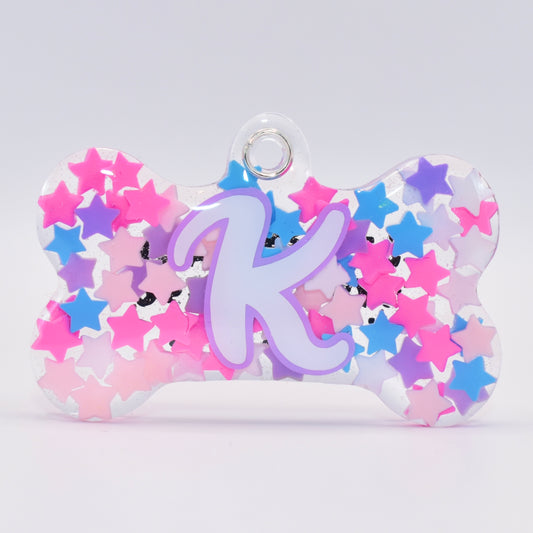 PURPLE PINK BLUE STAR TAG
