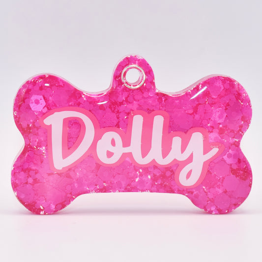 MAGENTA GLITTER TAG