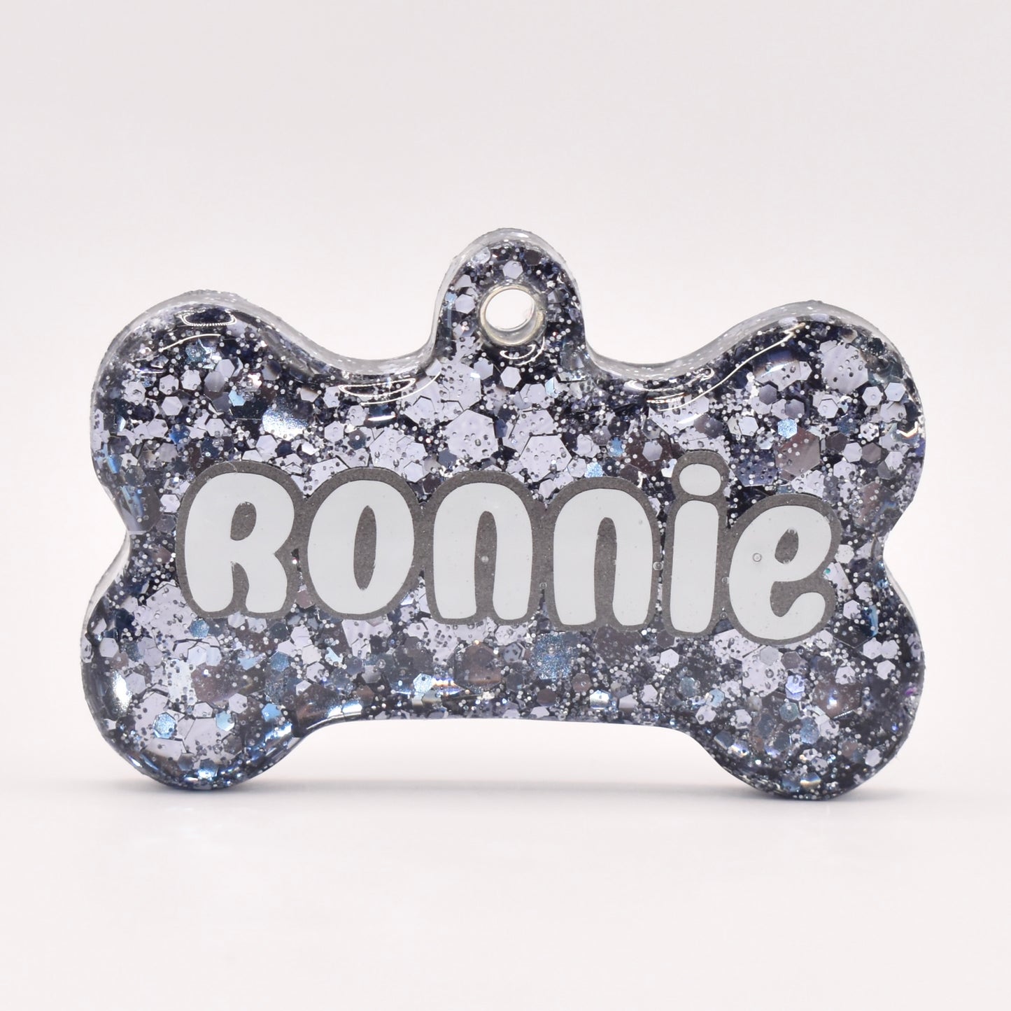 GUNMETAL GREY GLITTER TAG