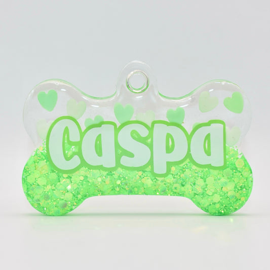 GREEN HALF HEARTS TAG