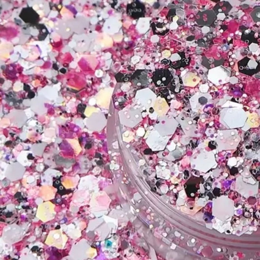 PINK STARDUST GLITTER TAG