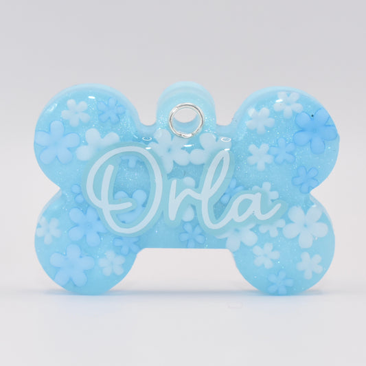 BLUE PRETTY PETALS TAG